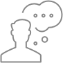 man with thought bubble icon