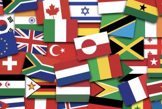 Collage of flags of various countries